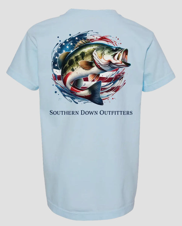 Southern down outfitters youth American bass tee