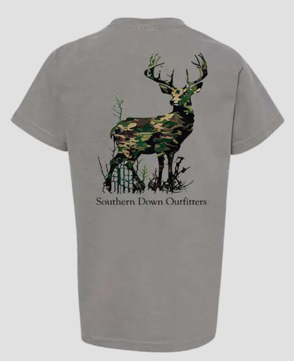 Southern down outfitters youth camo deer tee