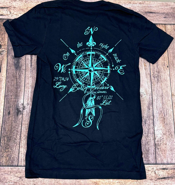 Salty cracker compass rose graphic shirt