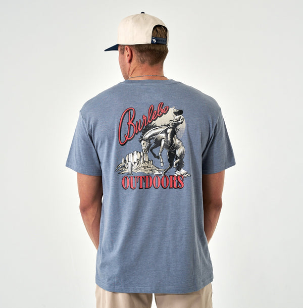 Burlebo moonlit cowboy heather blue Jean ss tee