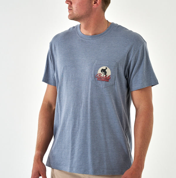 Burlebo moonlit cowboy heather blue Jean ss tee