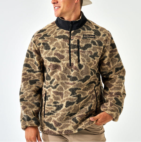 Burlebo Sherpa QUARTER ZIP - ROCKY MOUNTAIN CAMO