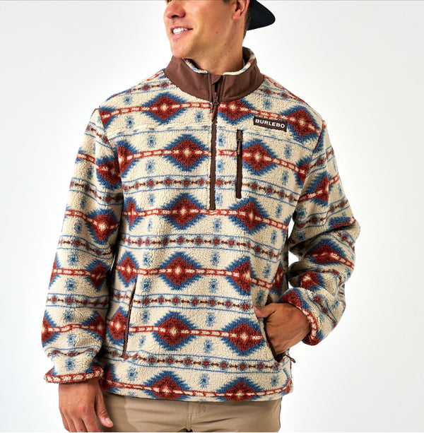 Burlebo Mountain Fleece QUARTER ZIP - ARIZONA AZTEC