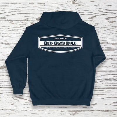 Old Guys Rule Local Legend Zip Hood Fleece Navy