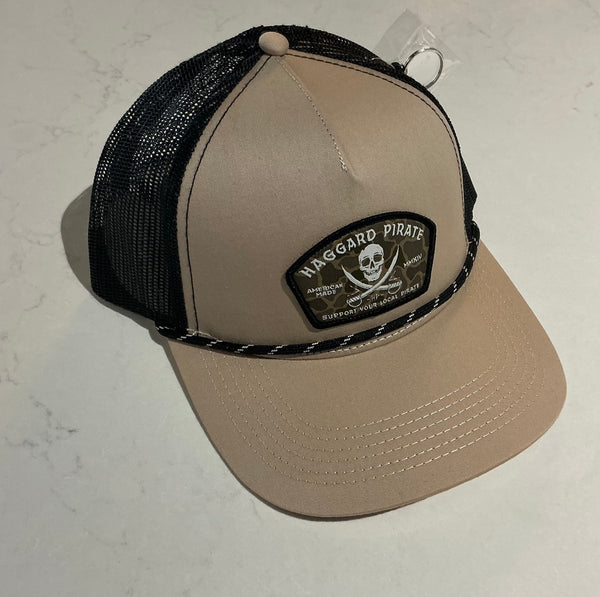 Haggard Pirate Jolly Roger Retro Trucker Tan
