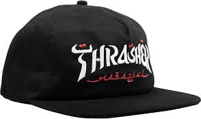THRASHER CALLIGRAPHY SNAPBACK HAT BLACK