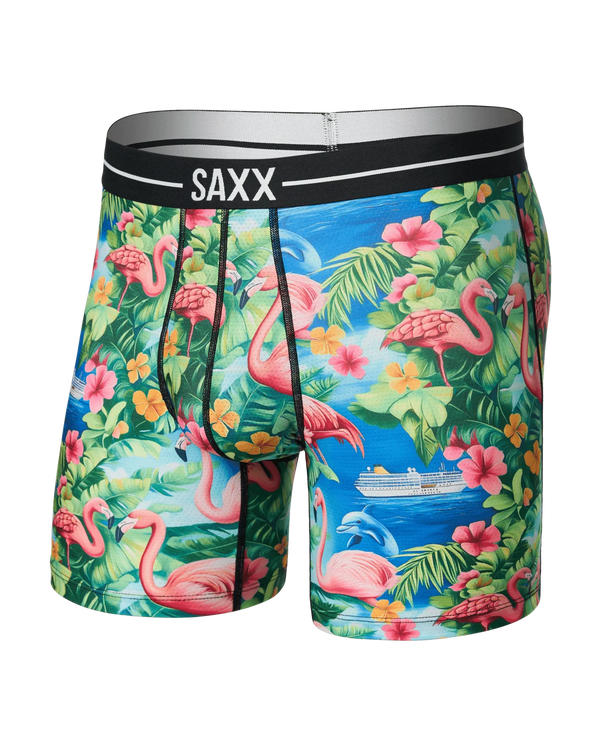 Saxx Volt Breathable Mesh Flamingo Bay Multi Boxer Brief