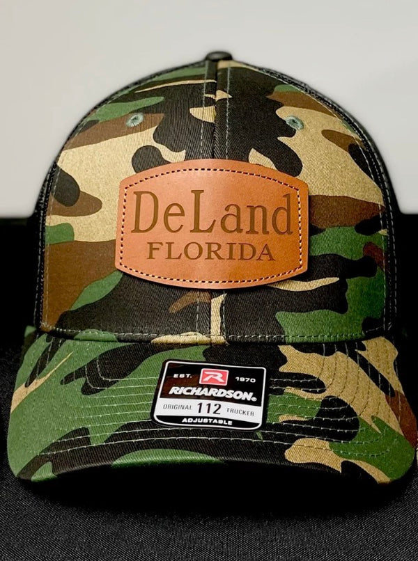 DeLand Apparel Company Camo Leather Shield Patch