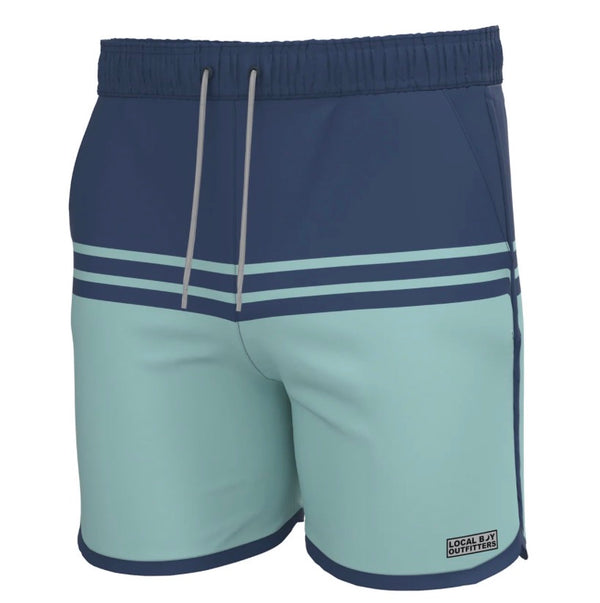 Local Boy Navy/Light Seafoam Wando Swim Trunks