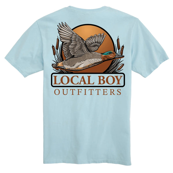 Local Boy Youth Teal Tails ss Tee Chambray