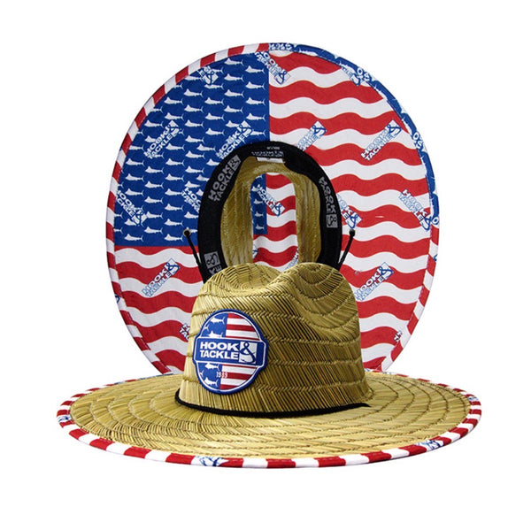 Hook & Tackle U.S. MARLINS LIFEGUARD STRETCH FIT PREMIUM STRAW FISHING HAT
