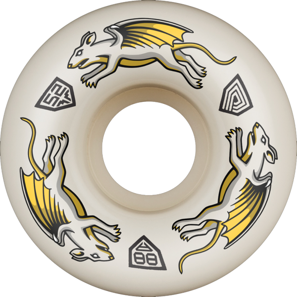 POWELL DF-88 NANO RAT 52/34MM 88A OFF WHT/YEL