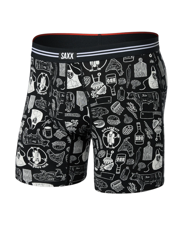 Saxx Vibe Xtra Soft Comfort Boxer Brief 6" Bun Appetit Black
