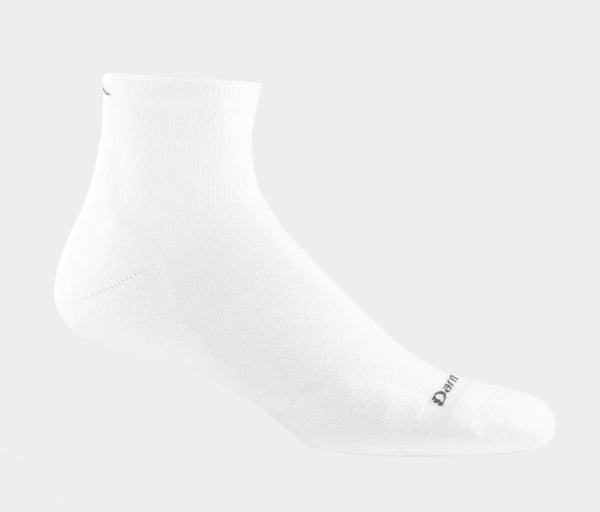 Darn Tough Men's Run Quarter Cushioned Ultra-Lightweight Running Socks White