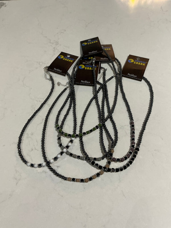 Charming Shark Hematite Stone Necklace J-2812