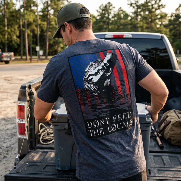 Flomotion Don’t Feed The Locals USA tee navy