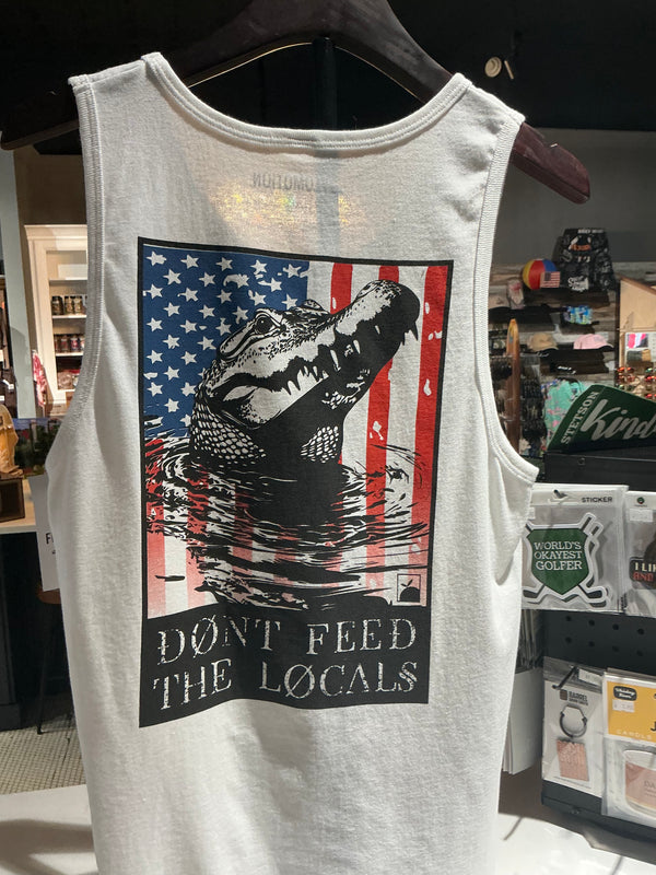 Flomotion don’t feed the locals USA tank top