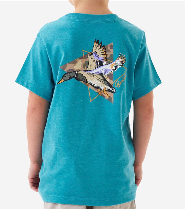 Burlebo Youth Short Sleeve Tee - Pintail Diving Duck - Cyan