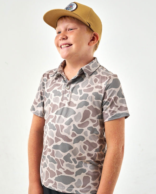 Burlebo Youth Performance Polo - Classic Deer Camo