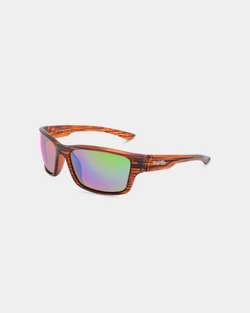 Eyeking Salt Life - Sport Wrap Sunglasses - Satin Brown Wood Grain Frame
