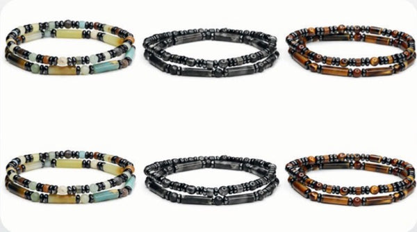 Charming Shark Double Stone Bracelet Set J-2813