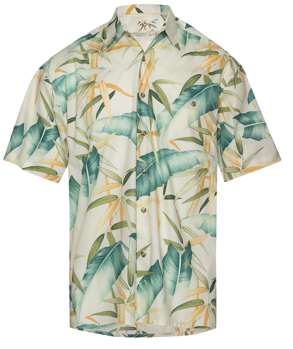 Bamboo Cay Banana Leaf Men’s Short Sleeve Button Up Shirt