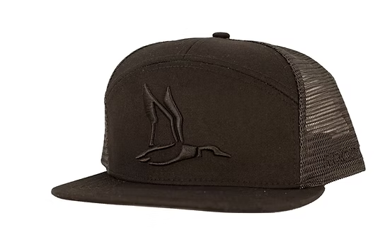 Roost 7 Panel Black Out 3D Puff Black Duck Hat