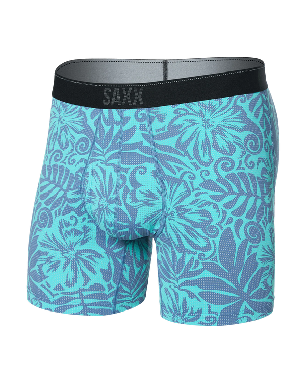 Saxx quest quick dry BB surf flowers turquoise underwear