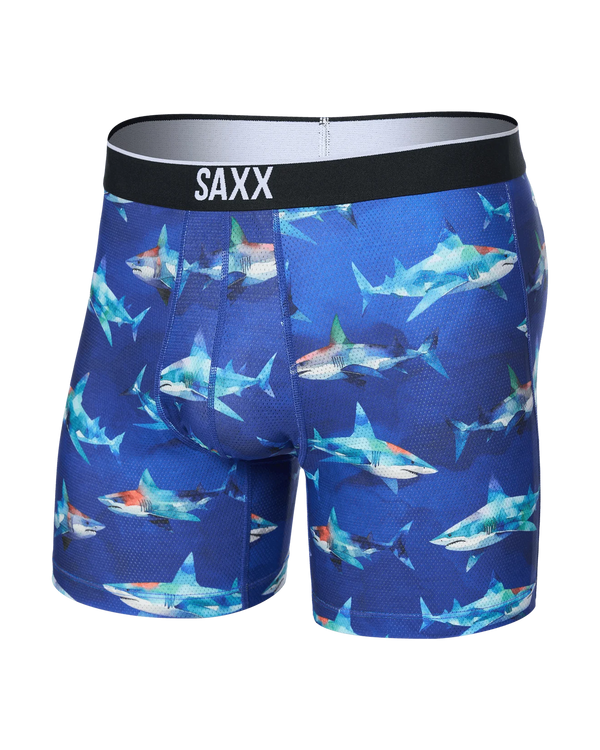 Saxx volt breathable mesh BB shattered sharks blue underwear
