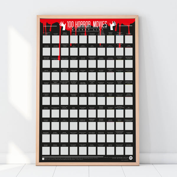 100 Horror Movies Scratch Poster