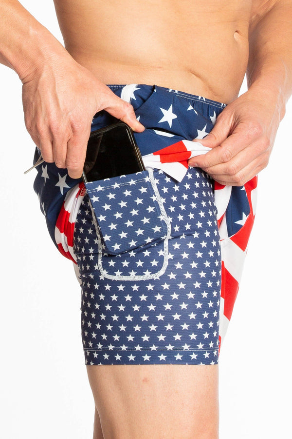 Ball Hammock® Pouch 5" Swim Trunks | The Reagans USA Flag
