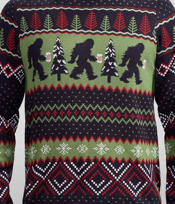 Bigfoot Brew Christmas Sweater - Men's Funny Fair Isle Knit