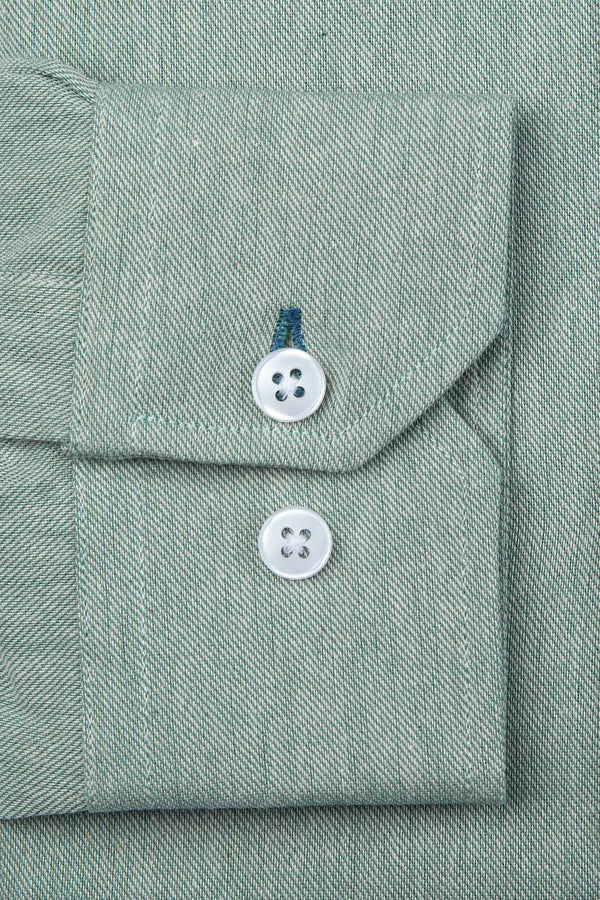 Caden Casual Untuckable Casual Fit Dress Shirt Green - Alynn