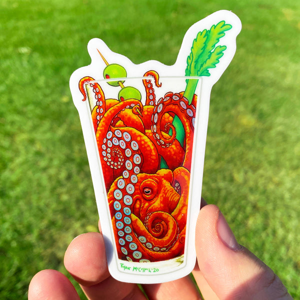 HOLOGRAPHIC STICKER: Eight-Legged Bloody Mary (Octopus)