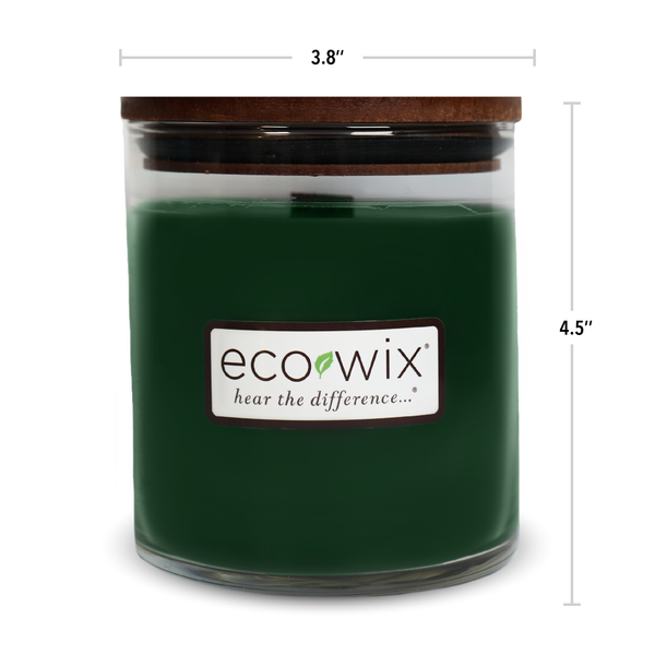Ecowix Evergreen Scented Candle, Wooden Wick, 15oz