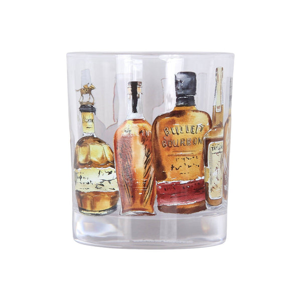 Bourbon Bottles Wrapped Rocks Glass