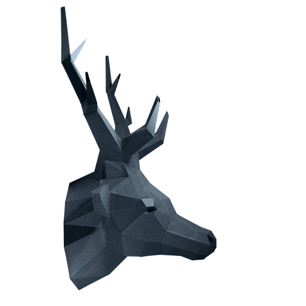 Grey Sapphire Deer Head Origami Wall Art