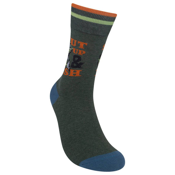 Shut Up & Fish Socks | Fishing | Funny Unisex | Funatic