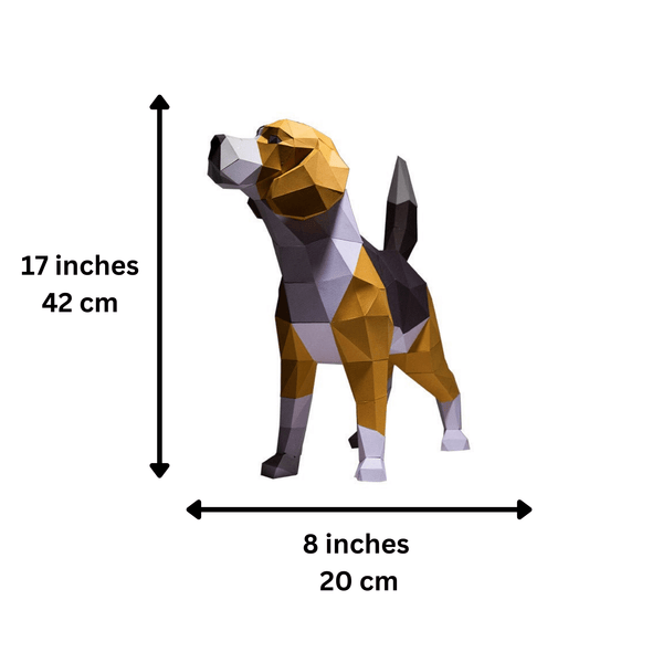 3D Beagle PaperCraft Dog Origami Model