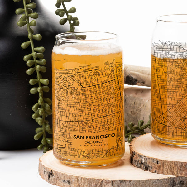 Custom DeLand Topographic Map Pint Glasses