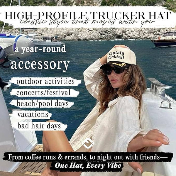 2-Tone Cap - (Gold embroidery) Captain Cocktail - (nautical)