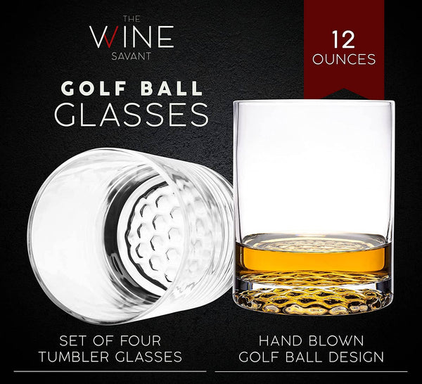 Golf Club Whiskey Decanter and 4 Liquor Glasses