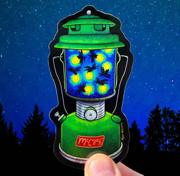 GLITTER STICKER: Firefly Lantern (Camping Lightning Bugs)