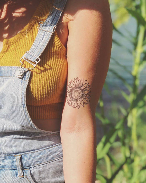 Sunflower Temporary Tattoo