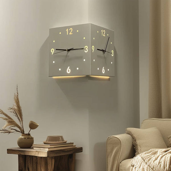 Sound and Darkness Activated Iron Corner Clock