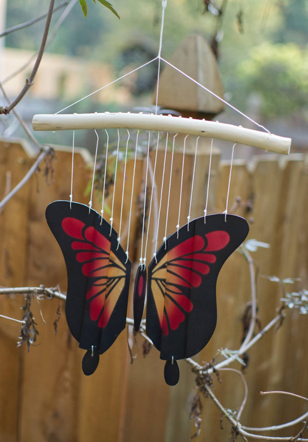 Butterfly Tumbled Glass Wind Chime