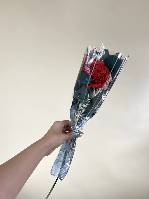 Valentines Day Ruby Red Single Flower Bouquet