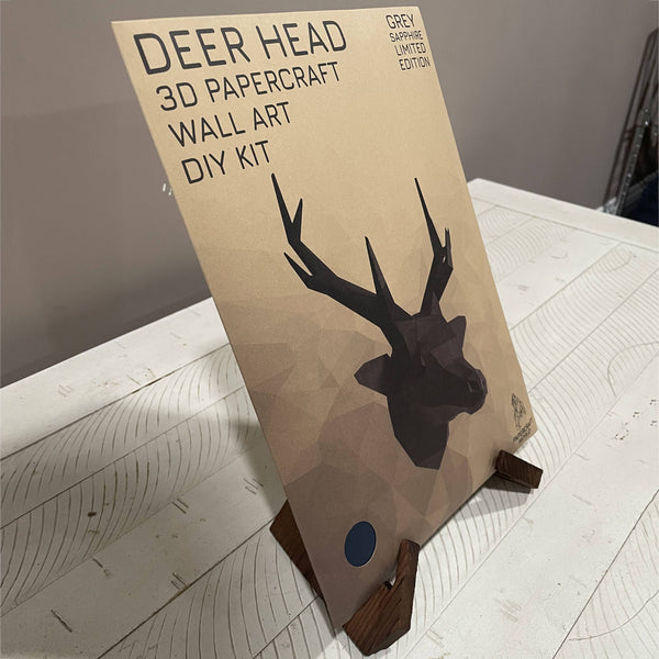Grey Sapphire Deer Head Origami Wall Art