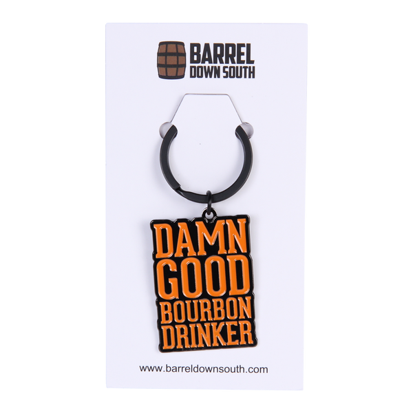 Damn Good Bourbon Drinker Enamel Keychain