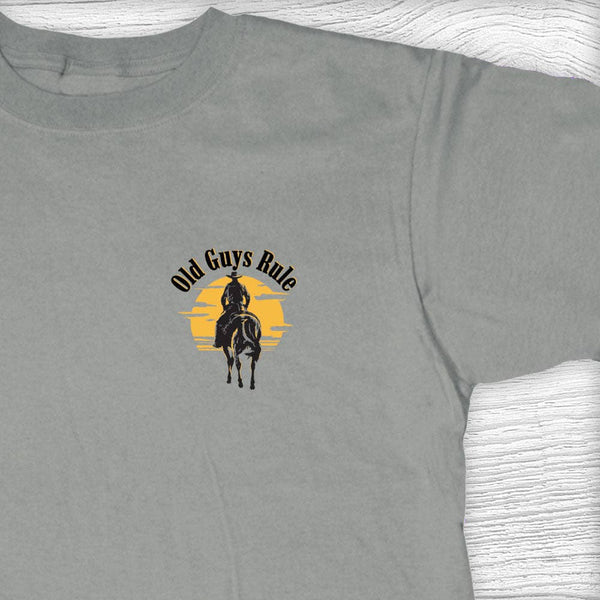 Old guys rule Sunset Cowboy gravel shirt